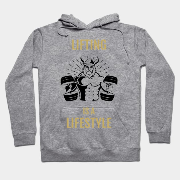 Lifting is a Lifestyle Viking Hoodie by AthleteCentralThreads